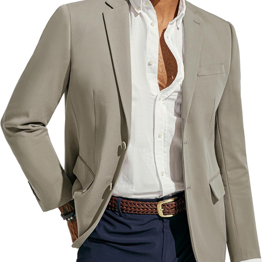 Men's Performance Blazer Jacket in Cream